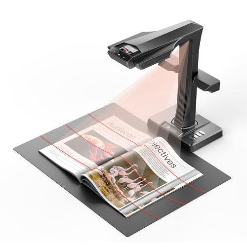 CZUR ET18 Pro Professional Book Scanner, 18MP HD Camera Document Scanner with OCR, Converts Documents to PDF, Word, Tiff, Excel, Compatible with Windows macOS