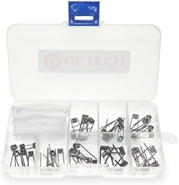 UETECH Prebuilt Coil Kit with 8 Different Types Prebuilt Coils(48pcs) and 10 pcs Organic Cotton