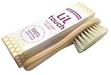 #1 Lil Touch Baby Hair Brush - 100 % Natural Organic Goat Hair, Soft Fine Bristles, Eco Friendly Wooden Handle – Best For Newborns, 1 Year Olds, Cradle Cap ~ Satisfaction Gauranteed