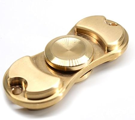 Novelties Wholesale-Hand Fidget Spinner Toy Made With Durable Quality Brass, Replaceable Bearings, High Speed, Silent and Smooth-Soothing Therapy Toy (BRASS, LARGE)