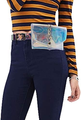 Fashion Cute Colorful Transparent Clear Holographic Waist Fanny Belt Packs Bags Phone Purse for Girls Women