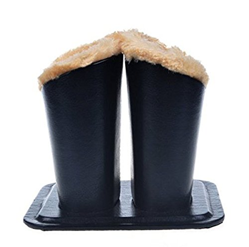 VIEEL Eyeglasses Holder & Stand Case, PU Leather Plush Lined Household Magnetic Holder Protective Anti-scratch Dustproof Stand Case for Eyeglass and Sunglasses (L-Black)