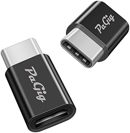 USB C Adapter, (2-PacK) PaGig USB Type C Male to Micro USB Female Connector for Fast Charging/OTG, Works with Samsung Galaxy S8, S8 Plus, New Macbook 12" , LG G5, and Other Type-C Devices