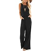 Lacozy Women's Summer Sleeveless Jumpsuits Casual Wide Leg Long Pants One Piece Jumpsuits Rompers 2026