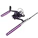 Docooler Fishing Rod Mini Fishing Pole Retractable Pocket Pen with Fishing Reel and Fishing Line (Purple,)