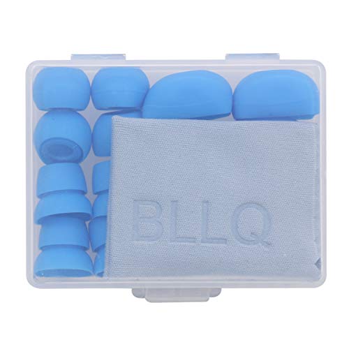 BLLQ Blue Ear Buds Tips Earpads for Beats Powerbeats3, Eartips 16PCS 8 Pairs with 4 Size Options for Powerbeats3 Blue pbe16