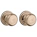 Kwikset Juno Interior Passage Door Knob, Handle For Closet and Hallway Doors, Non-Locking Doorknob in Antique Brass, with Microban Protection