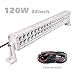 Solidex 120w 22 inch 7200LM Off Road Led Light Bar Spot Flood Combo IP68 Free Wiring Harness White