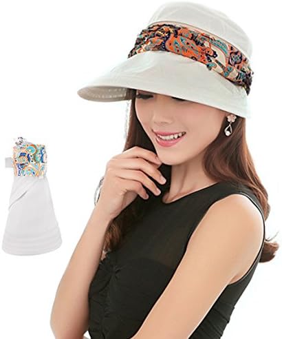 Roll up Wide Brim Sun Visor UPF 50+ UV Protection Sun Hat with Neck Protector
