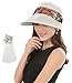 Roll Up Wide Brim Sun Visor UPF 50+ UV Protection Sun Hat with Neck Protector Beige