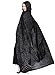 Halloween Hooded Cape Full Length Floral Velvet Witch Cloak Role Play Costume Black