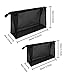 Mesh Makeup Bag See Through Zipper Pouch Travel Cosmetic and Toiletries Organizer Bags for Women Large & Medium (Black)