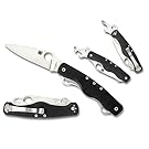 Spyderco C208GP Clip Tool Rescue Folder 3.5 in Plain G-10 Multitools, Black