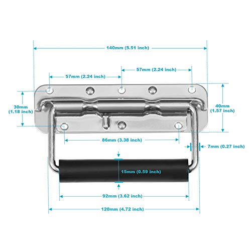 image for GBGS Spring Loaded Pull Handles with Rubber Grip for Tool Box, Trunk, 