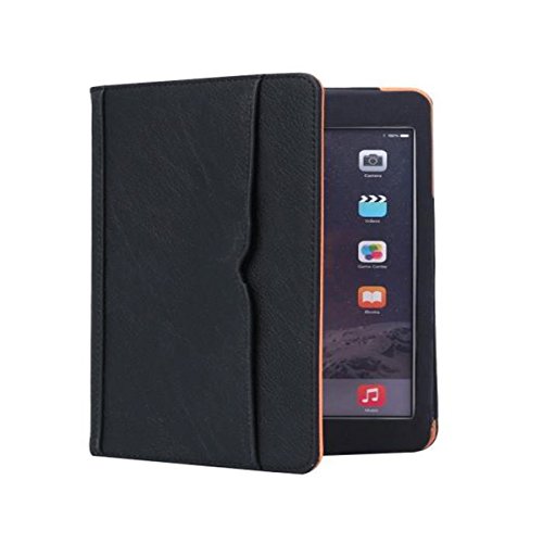 New 2017 iPad 9.7 Case (2017 Released), JYtrend Multi-Angle Viewing Stand Leather Folio Smart Cover with Big Front Pocket Auto Wake Up/Sleep for A1822 A1823 BRW Black
