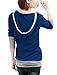 Allegra K Women Layered Tops Splicing Drawstring Hooded Tunic Shirt
