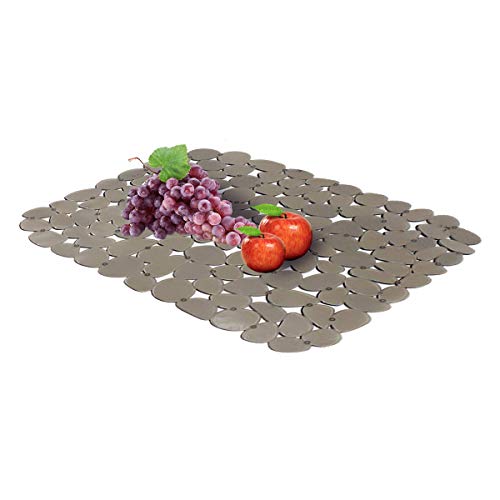 Quable Sink Drainer Mat,Kitchen Sink Mat Protector PVC Protects Glass Pebble Brown (3 PACK)