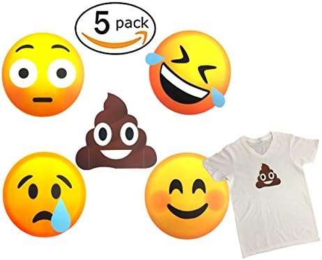 MASHO int Heat Transfer emoji Sticker Patch for Household Irons 2,  Iron on T-shirt, Jeans, Coats, back packs, aprons, etc.