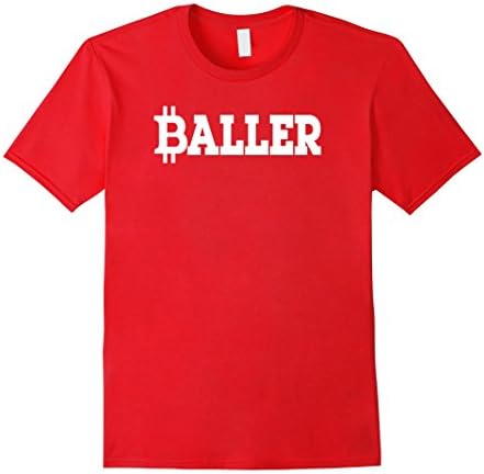 Mens Cool Bitcoin T-shirt - Bitcoin Baller Shirt - Crypto Trader Medium Red