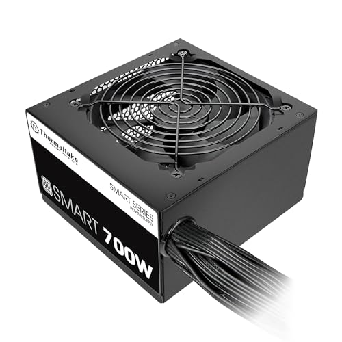Thermaltake Smart 700W 80+ White Certified PSU, Continuous Power with 120mm Ultra Quiet Fan, ATX 12V V2.3/EPS 12V Active PFC Power Supply PS-SPD-0700NPCWUS-W