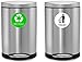SecurePro Signs 2 Recycle & Trash Stickers (1 Trash + 1 Recycle) for Use on Trash Cans & Recycle Bins of All Types; 4 Inches Round with Adhesive on Back; Premium Quality (White Trash & Green Recycle)