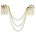 Womens Chic Leaf Hair Chain Headband Hair Comb Slides
