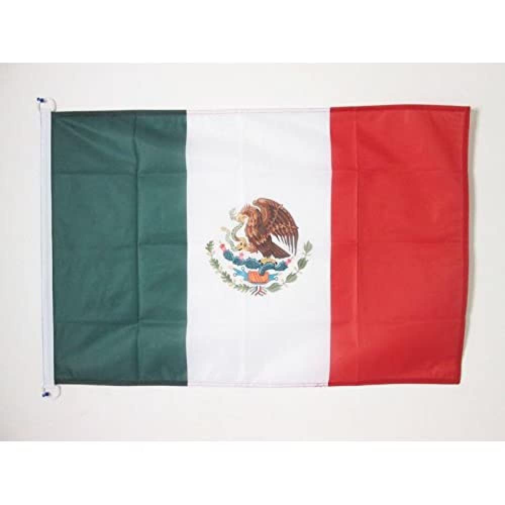 AZ FLAG - Mexico Flag - 2x3 Ft - For Outdoor - Mexican Banner Knitted Polyester with Two Plastic Rings - Fade Resistant - Vivid Colors - 2' x 3' Feet - 90x60 Cm