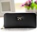 BaoLan Womens Wallet Clutch Bowknot Leather Wallets Card Holder Case Long Ladies Purse Wallet for Women Black