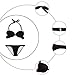 Women's Sexy 2 Pieces Bikini Push up Padded Swimsuit Swimwear Set (Black), SM