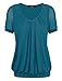 Tee Shirts Women,Laksmi Women's Front Pleated Luxury Tunic Shirts,XX-Large RoyalBlue