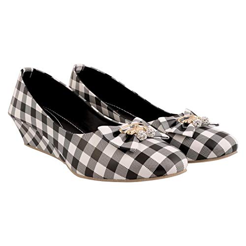 black and white checkered heels