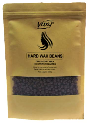 Wax Beans - Hard Wax Beans - Yellow Wax Beans- For Painless Wax for Bikini, Arms, Legs, Armpit with 4 different Flavor- Honey In Blocks- Lavender- Lemon and Rose Beads by (Vaxy) (Chocolate Beads)