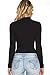 Mulisky Women's Halter V Neck Lace up Jumpsuit Ribbed Knitted Black Bodysuit S