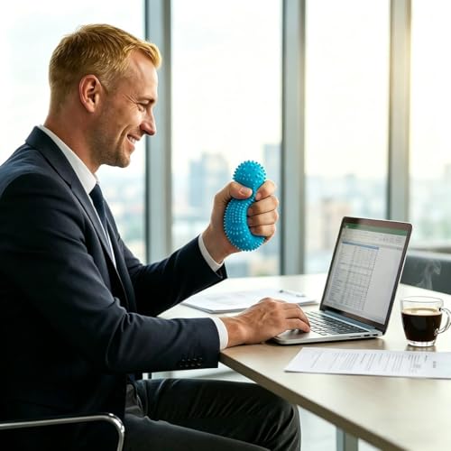Last Page® Fuzz Squishy Stress Ball, Slow Rising Memory Foam Fidget Squishy Fuzz BallsSensory Squishy Ball Calming Tactile Grip, Adults Anxiety Relief Squeeze Ball (1pack) (blue)