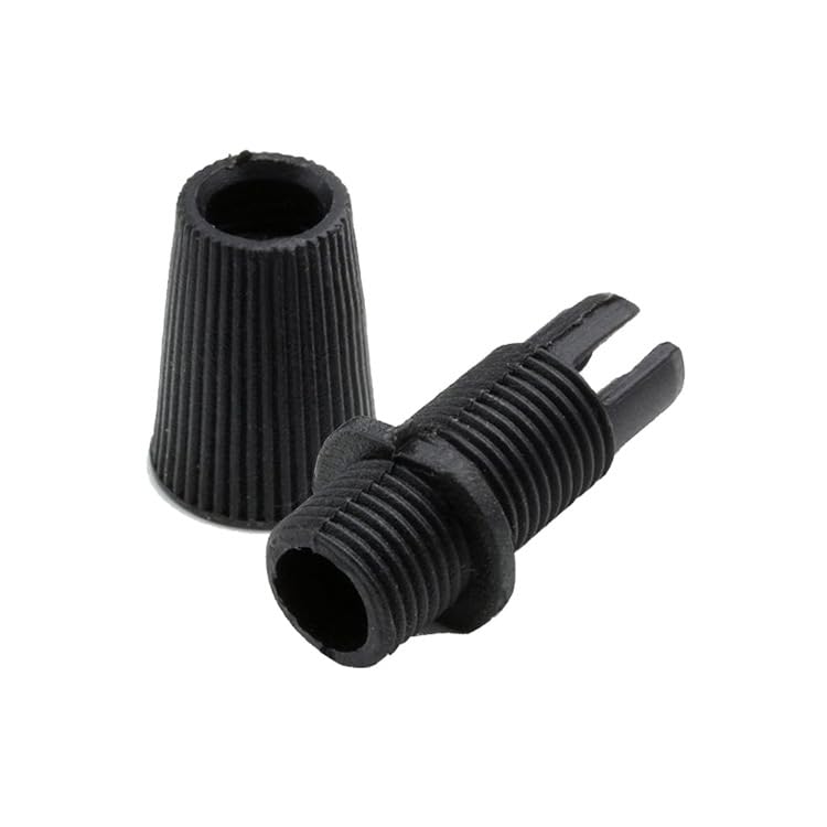007 Vintage Pendant Strain Relief Plastic Cord Grips Retro Cable Lock Flex Cord Grip Cap with 10mm Male Threaded Entry Pendant Lamp Holder Converter M10 Black/White/Transparent (10, Black)