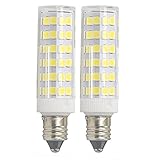 Ashialight E11 Base 50W Light Bulb, LED Mini Candelabra Bulb,Daylight,JD T4 bulb,120 volt,550LM,Clear Light Bulb (Pack of 2)