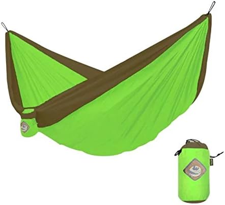 Single & double Parachute hammock Portable Outdoor Travel Camping Double Hammock with Mosquito net Hammocks with tree straps Nylon Fabric swing hammock Double Mosquito net Dark Green