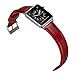 OUHENG Compatible with Apple Watch Band 42mm 44mm, Genuine Leather Band Replacement Compatible with Apple Watch Series 6 5 4 3 2 1 SE 42mm 44mm, Red