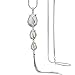 Z-Jeris Women's Tulip Flower Tassel Pendant Long Chain Necklace Jewelry (Silver)