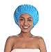 TURBELLA Pro Shower Cap for Women | Waterproof Breathable Fabric Removes Humidity to Keep Hair Dry + Styled | Adjustable Anti Slip Band | Big + Reusable | Swarovski | Made in USA Quality | Gift Box