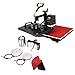 Mophorn Heat Press Machine 5 In 1 Combo Heat Presses Digital Control Heat Transfer Vinyl with Transfer Silicone and Cotton Pad for T-Shirt Mug Hat Plate (5 IN 1)