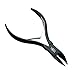 Rui Smiths Professional Stainless Steel Toenail Nippers for Thick or Ingrown Nails. Suitable for Podiatrists. Curved Cutting Jaw with Safety Cap. Standard Handle, Double Spring (Matte Black)