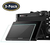 QIBOX Screen Protector Compatible with Sony RX100VIl RX100VI RX100III RX100 IV V RX 1R, a7RIV A9 a7II A7III A7IV a7SII a7SIII a7RII a7RIII Camera, 3-Pack LCD Anti-Scratch 9H Tempered Glass Shield