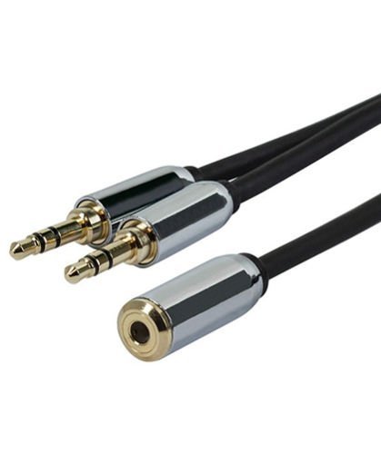 F YL 6 inch 3.5 mm Aux Cable Splitter 1 Female to 2 Male Jacks Stereo Audio Auxiliary