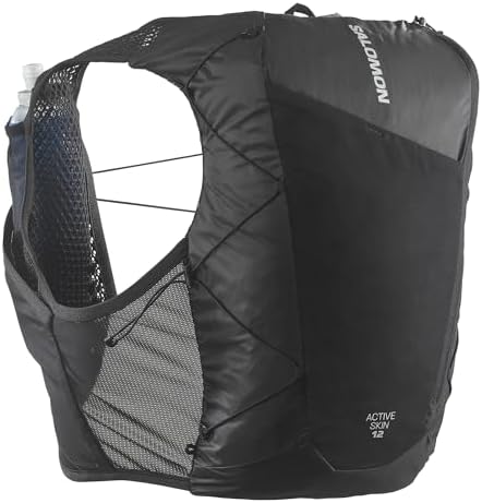 Active Skin 12 Unisex Running Vest Hiking Trail With Flasks Included, 12L, Easy Hydration, Precision Fit, and Optimized Storage
