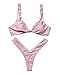 RUUHEE Brazilian Top V Style Bottom Leopard Bikini Bathing Suits for Women Fashion (M(US Size 4-6),Pink)