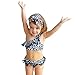 Yoveme Toddler Baby Girls Bikini Swimsuit Cute Polka Dot Bikini Set Swimwear Beachwear with Headband Black 2-6T