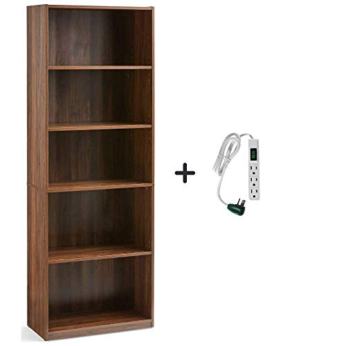 Mainstay Closed Sturdy Storage Bookcase Rustic Oak 3Shelf with Free 3