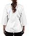 KNG 3/4 Sleeve White Chef Coat for Women - Ladies Fitted Chefs Jacket - S