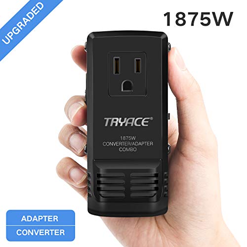 TryAce 1875W Travel Adapter and Converter Combo 240V to 110V international Voltage Converter for Hair Dryer, All in One Plug 8A Max Adapter Wall Charger for UK/AU/US/EU 150+ Countries (1875W-Upgraded) - Thumbnail 7